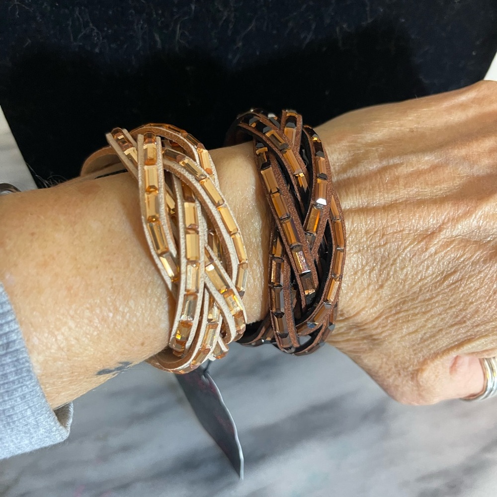 Braided Wrap Bracelets with Embellishments Set of 2 NWT - Picture 3 of 6